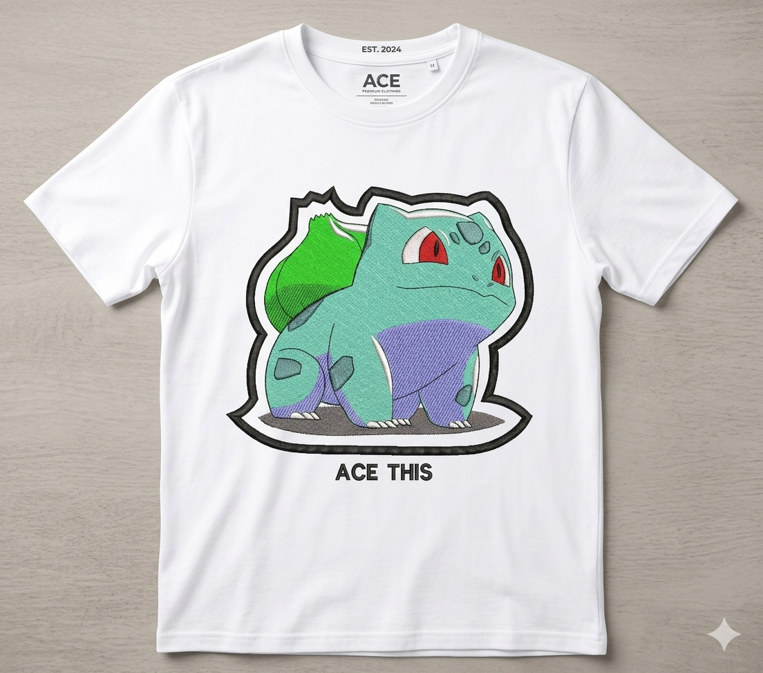 Bulbasaur Embroidery Design – 8 Sizes, Multiple Formats (Digital Download)