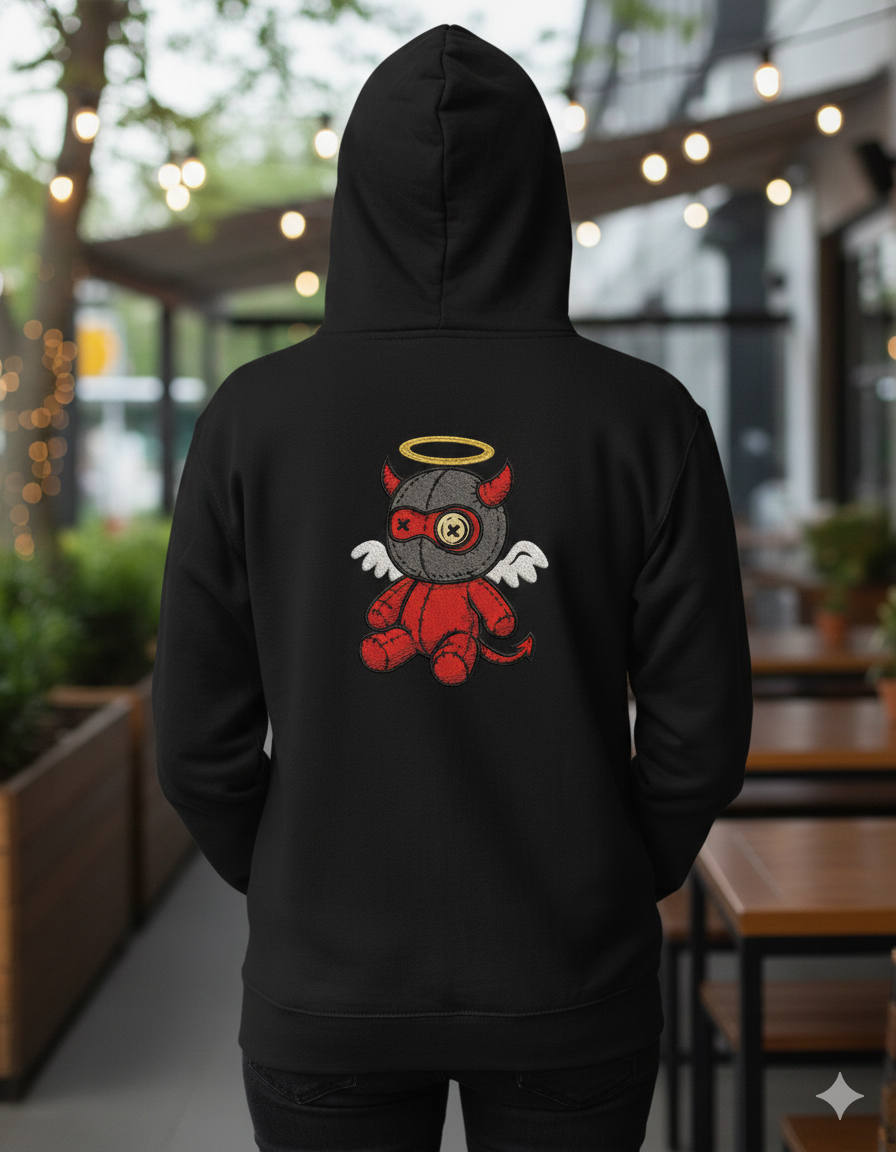 Voodoo Doll Devil Angel Machine Embroidery Design - 8 Sizes & Multiple Formats