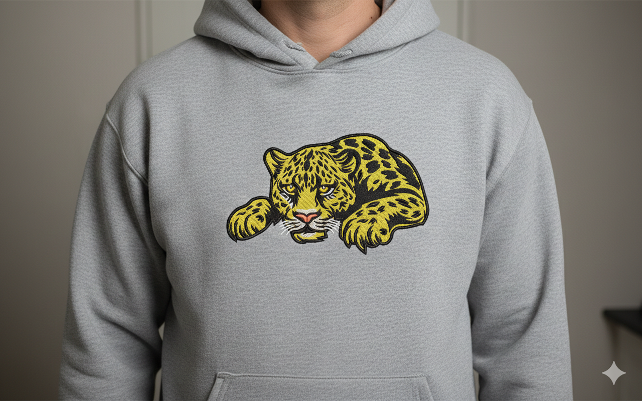 Leopard Embroidery Design, Big Cat Machine Embroidery File, 8 Sizes & 8 Formats