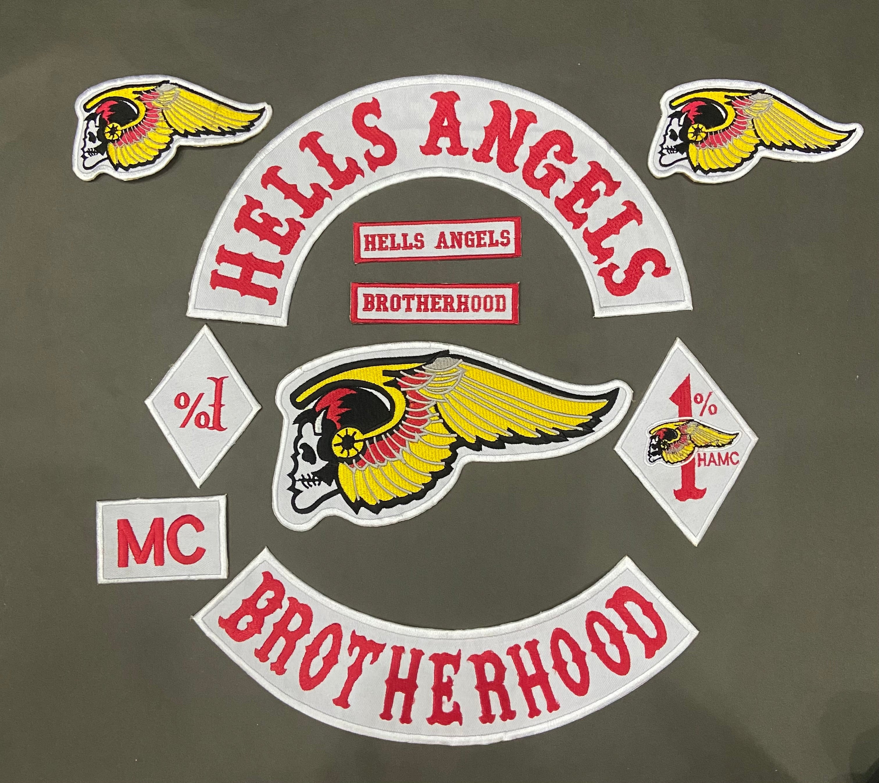 Hells Angels MC Style Embroidery Patch Set – Complete Biker Vest Collection