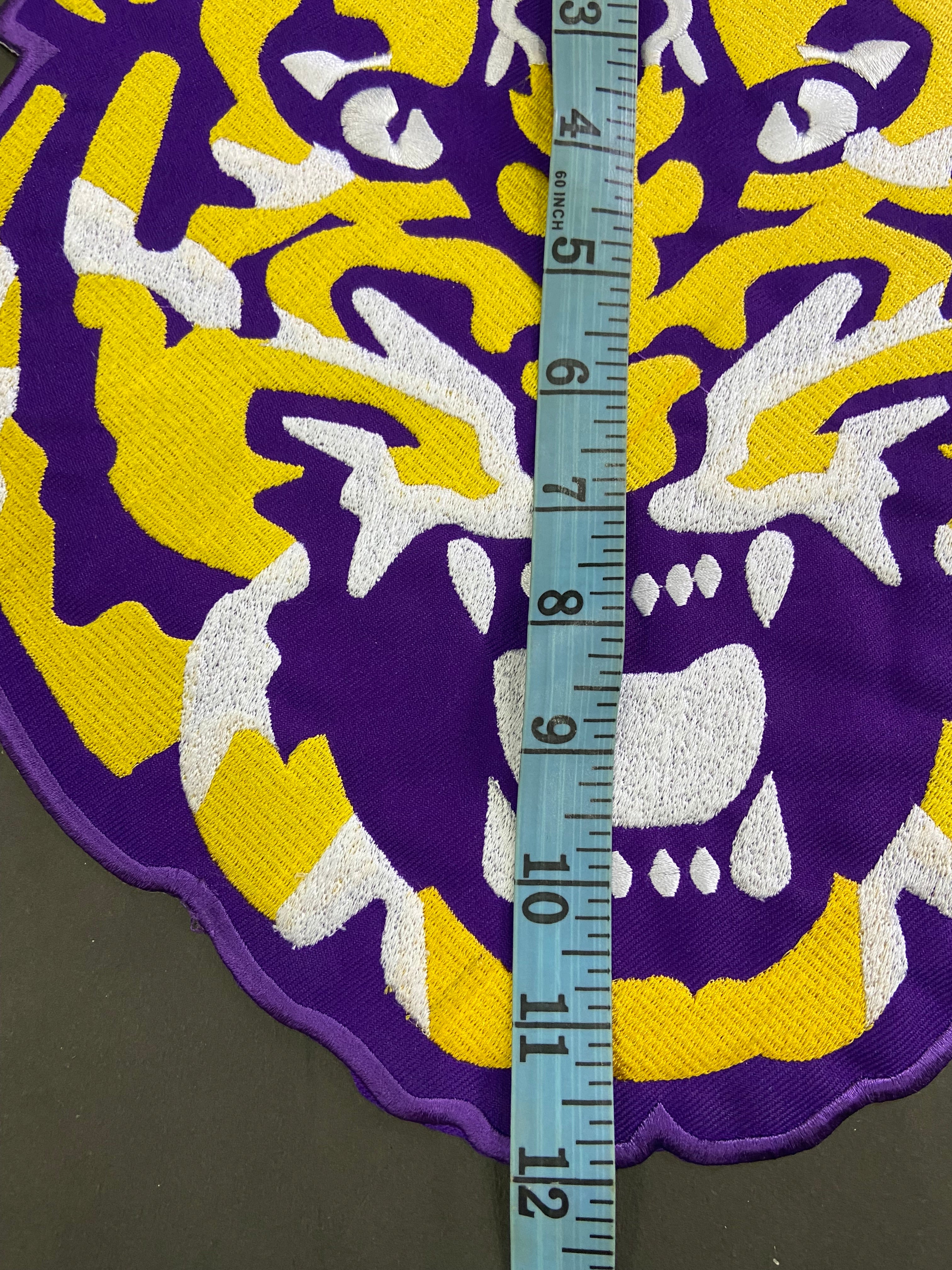LSU Tigers Purple and Gold Patch Collection | Large Back Patch, Mini Tiger, Tiger Paw Print, Metallic Gold SEC Patch | Iron On Sew On