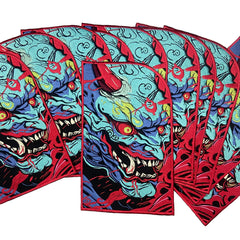 Japenese oni mask, ogre styled kensuke art embroidered back patch for biker jackets and vests