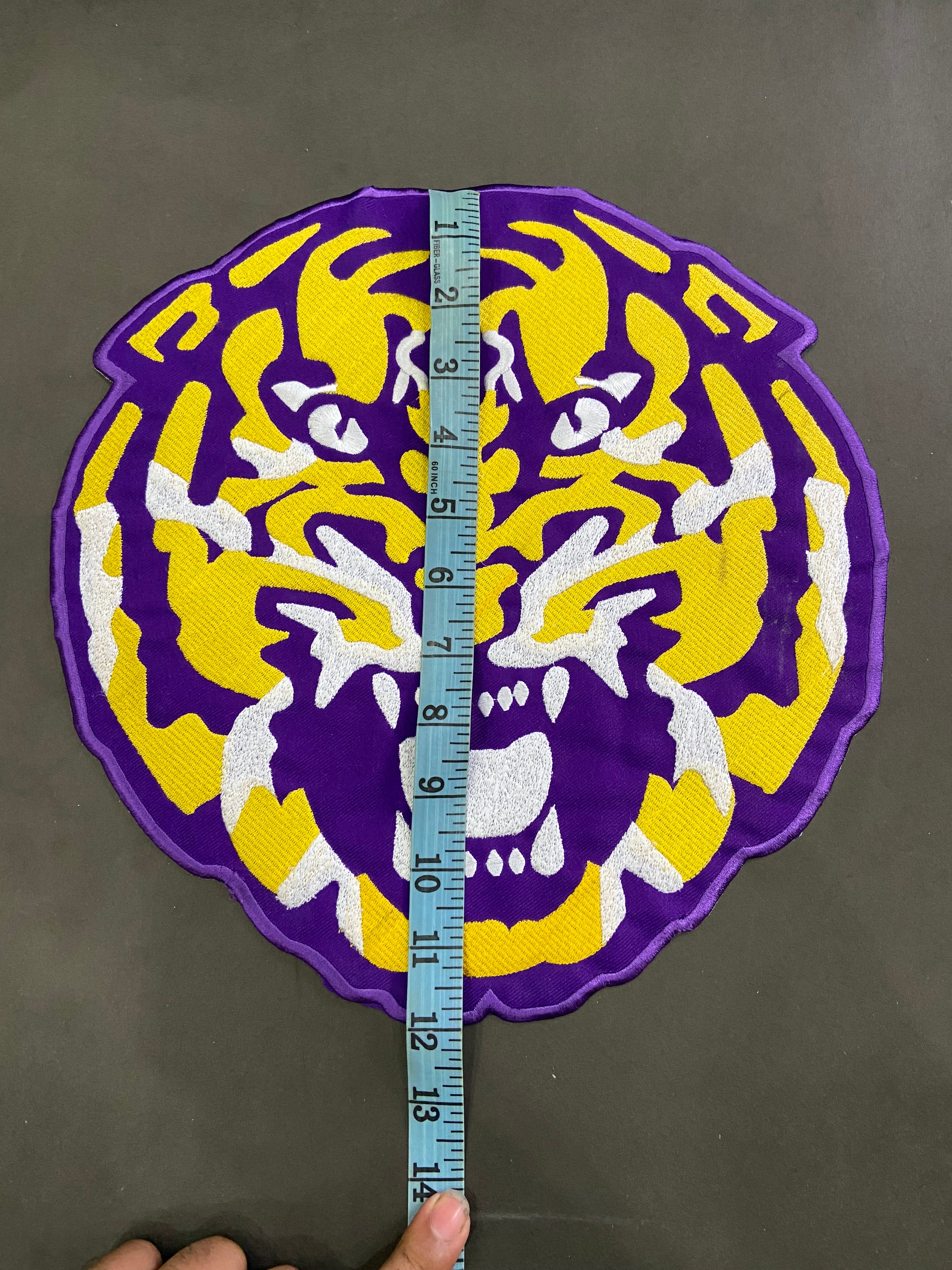 LSU Tigers Purple and Gold Patch Collection | Large Back Patch, Mini Tiger, Tiger Paw Print, Metallic Gold SEC Patch | Iron On Sew On