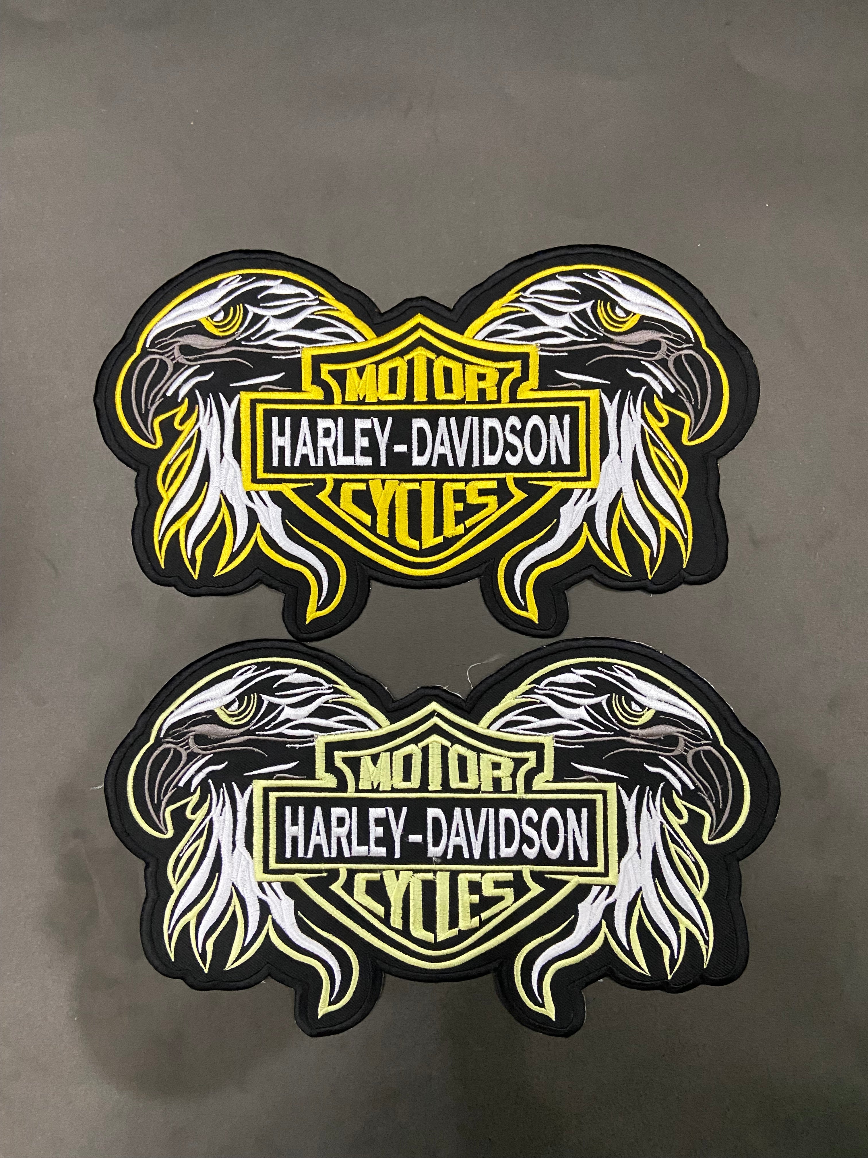 Double Eagle Harley-Davidson Embroidered Patch | Large 12-Inch Biker Vest Back Badge