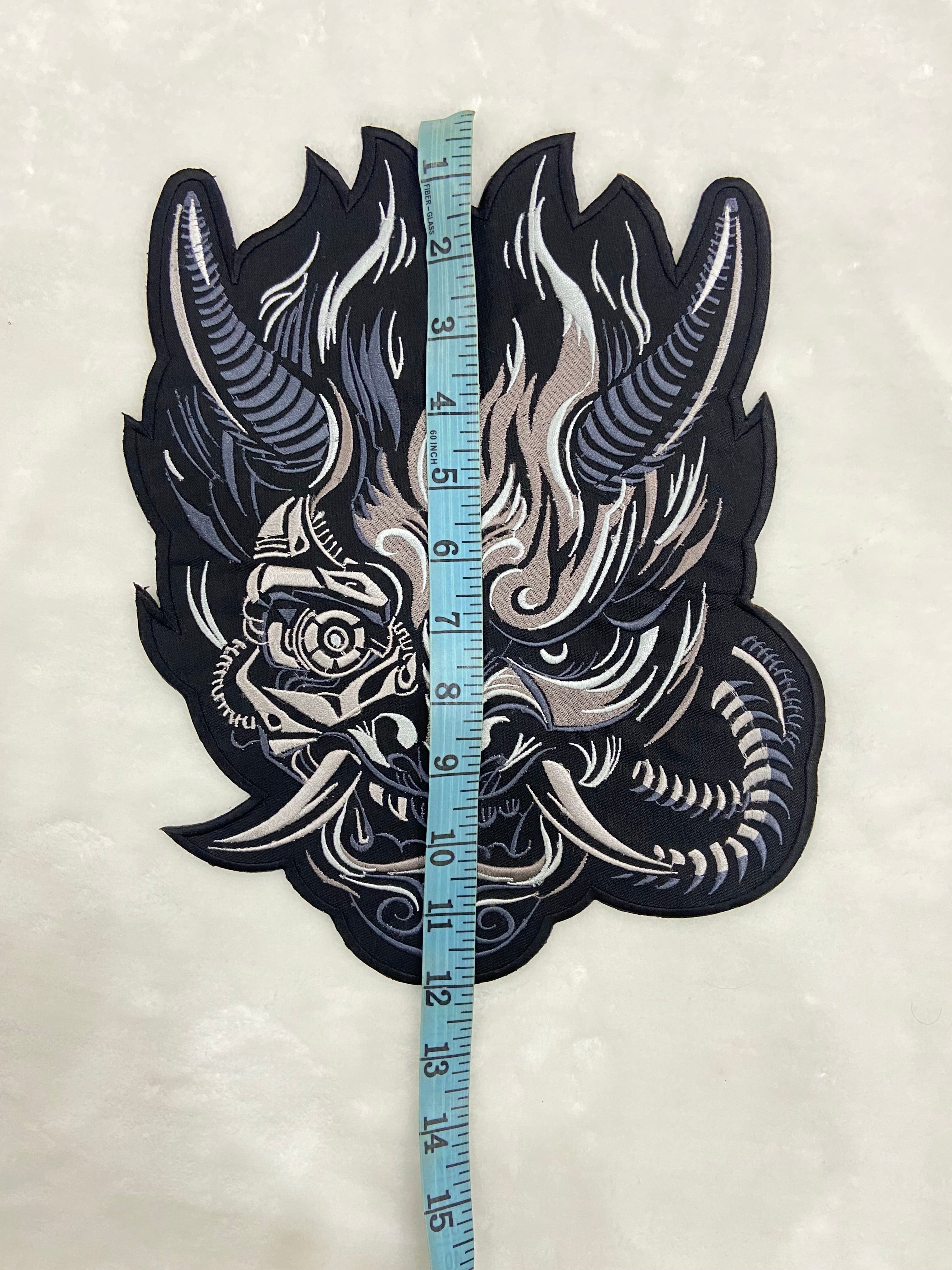 Cyberpunk Patch - Large 12 inch Oni Back Patch - Embroidered Cyberpunk Patches for JacketsCyberpunk patch, Oni patch, back patch,  battle jacket patch, Cyberpunk patches