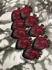 Anatomical Dark Heart Patch – Gothic Aesthetic & Edgy Embroidered Applique