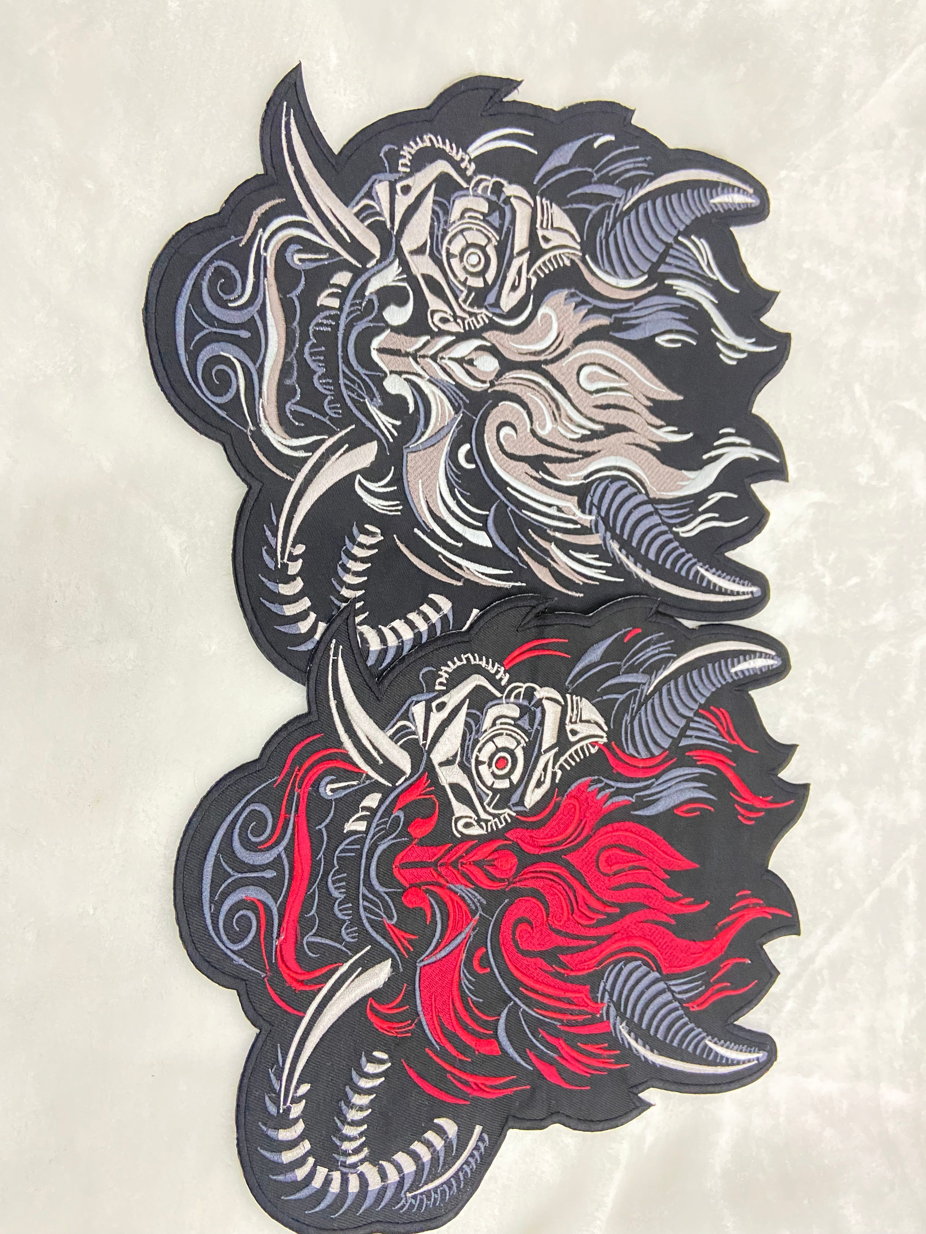 Cyberpunk Patch - Large 12 inch Oni Back Patch - Embroidered Cyberpunk Patches for JacketsCyberpunk patch, Oni patch, back patch,  battle jacket patch, Cyberpunk patches
