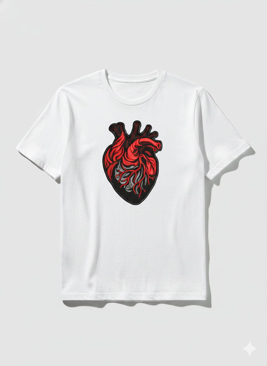 Anatomical Heart Embroidery Design, Human Heart PES, 16 Sizes BX File