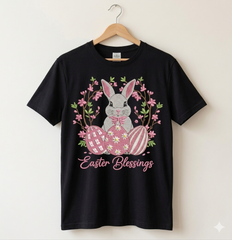 Easter Bunny Floral Embroidery Design – Spring Rabbit Eggs (Instant Download)