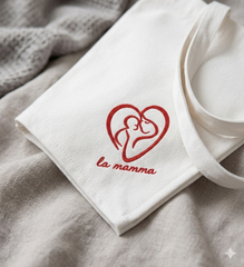 Mother and Baby Line Art Embroidery Design – Minimalist Heart Family (Digital Download)