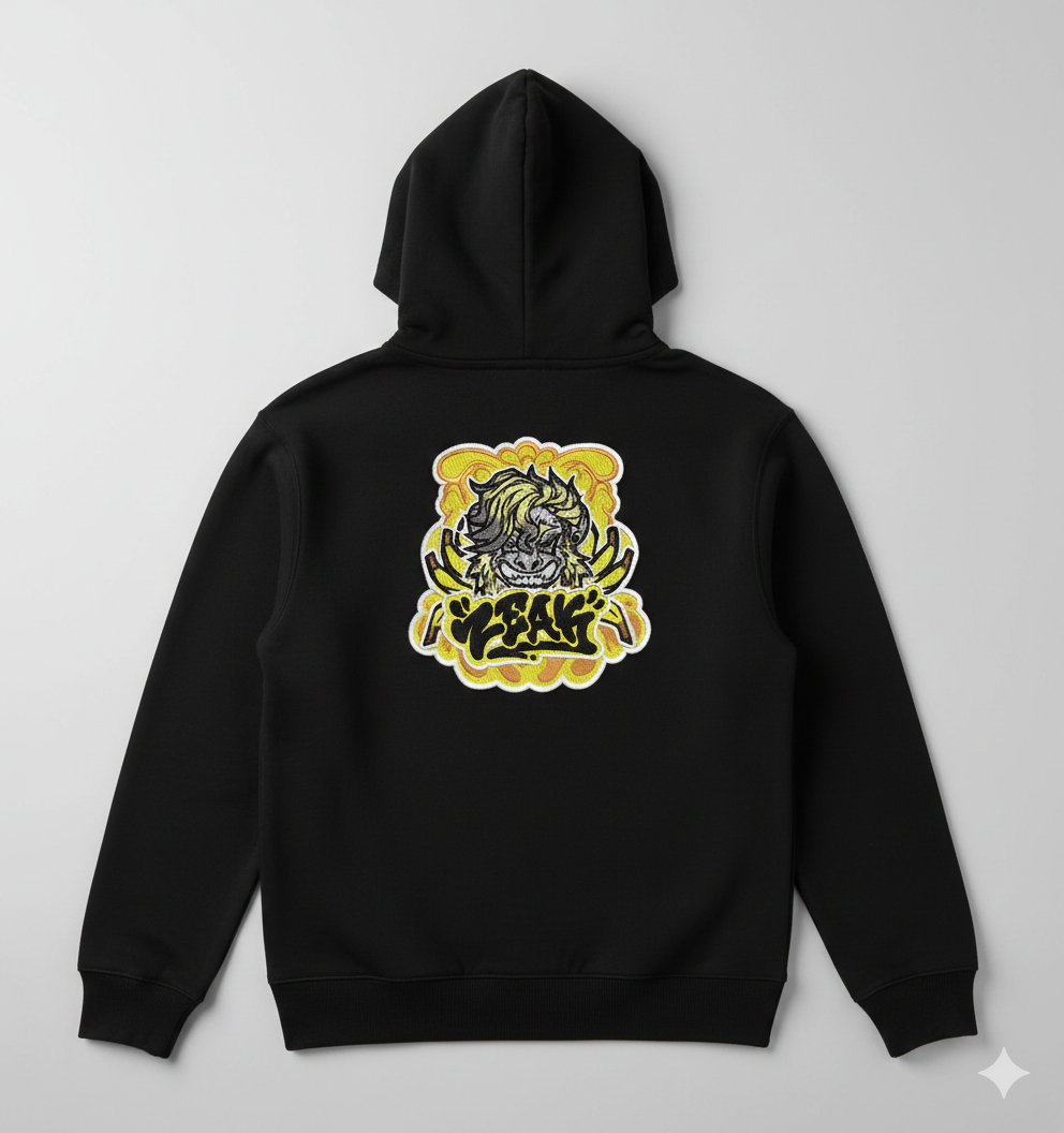 ZEAK Monkey Embroidery Design, Graffiti Gorilla Art File, 8 Sizes