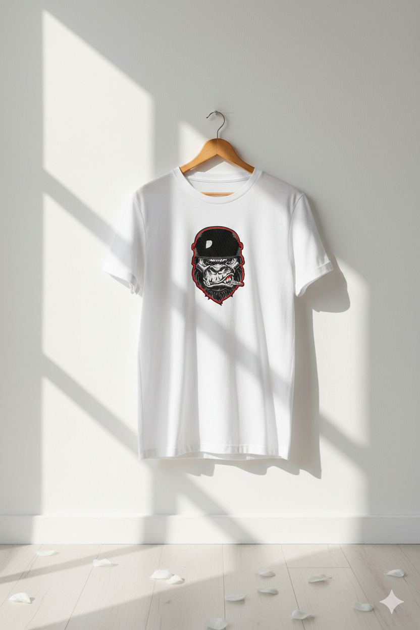 Tactical Gorilla Embroidery, Military Ape Machine Embroidery Design
