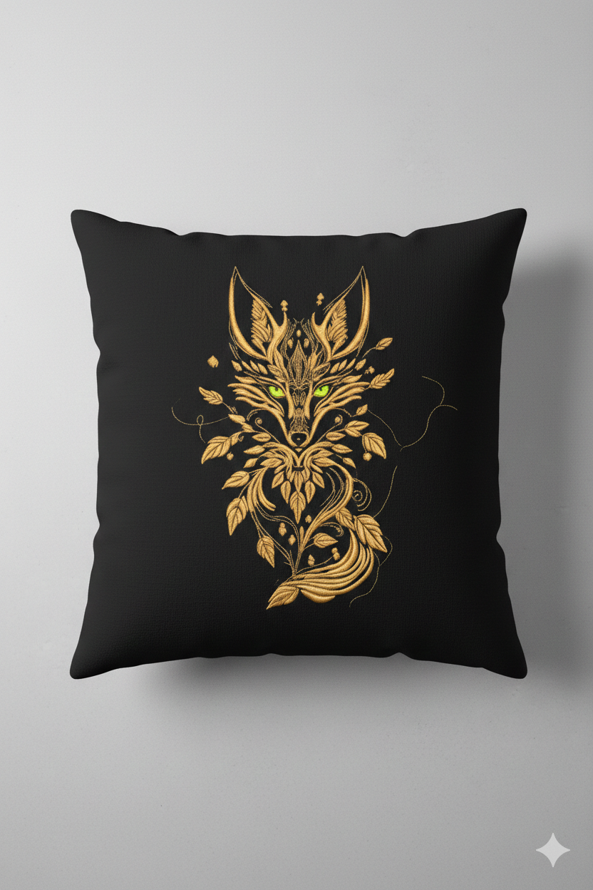 Night Fox Woodland Machine Embroidery Design, Celestial Animal Digital File
