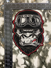 Biker Gorilla Piston Large Back Patch – Aggressive Free Rider Custom Applique