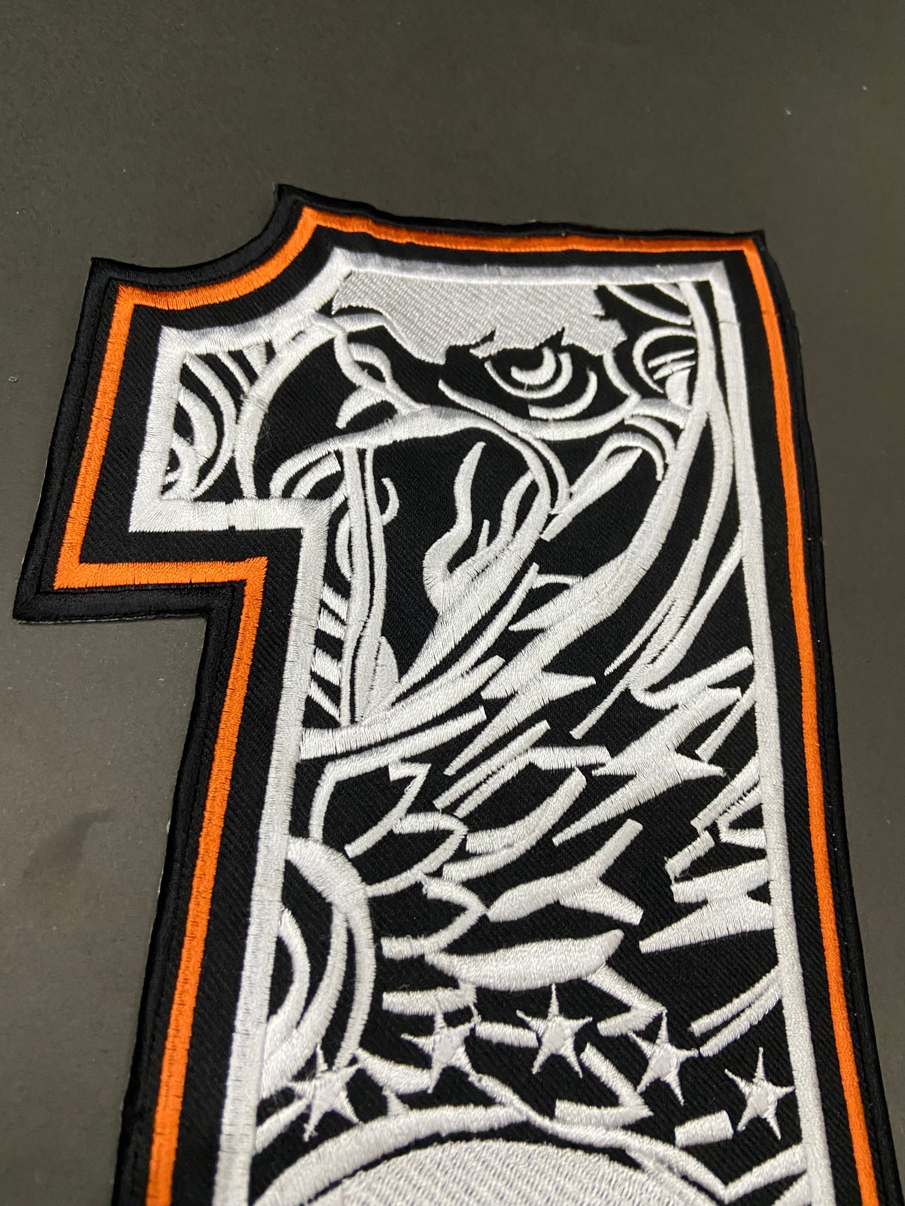 Large 12" H-D Eagle Symbol Patch | Premium Embroidered #1 Back Piece