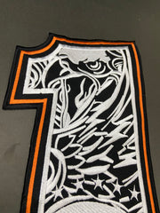 Large 12" H-D Eagle Symbol Patch | Premium Embroidered #1 Back Piece