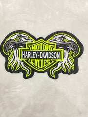 Double Eagle Harley-Davidson Embroidered Patch | Large 12-Inch Biker Vest Back Badge