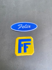 Fix-It Felix Jr. 2-Piece Patch Set | Felix Name & 'F' Logo Embroidered Iron-On for Costume