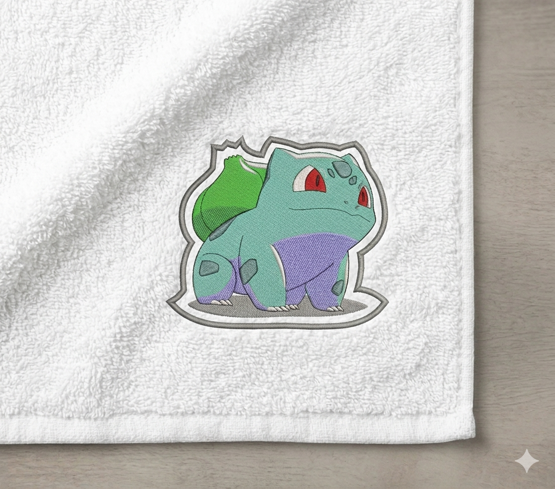 Bulbasaur Embroidery Design – 8 Sizes, Multiple Formats (Digital Download)