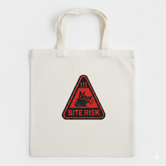 Bite Risk Wolf Warning Machine Embroidery Design – Triangle Patch Motif in 8 Sizes and Multiple Formats