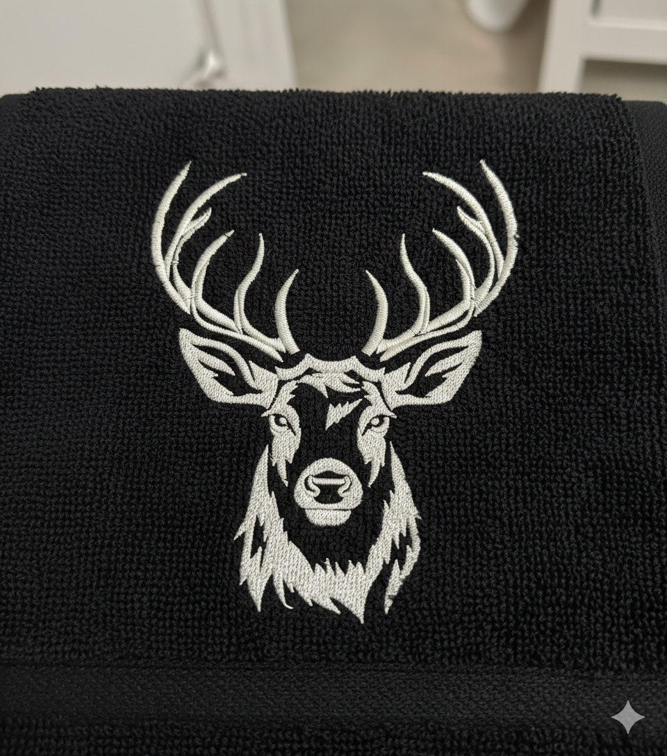 Deer Head Embroidery Design, Buck Antlers Pattern (8 Sizes & Formats), Instant Download