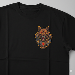 Howling Wolf Engine Embroidery Design – Biker Vest File (8 Sizes, 8 Formats) (Digital Download)