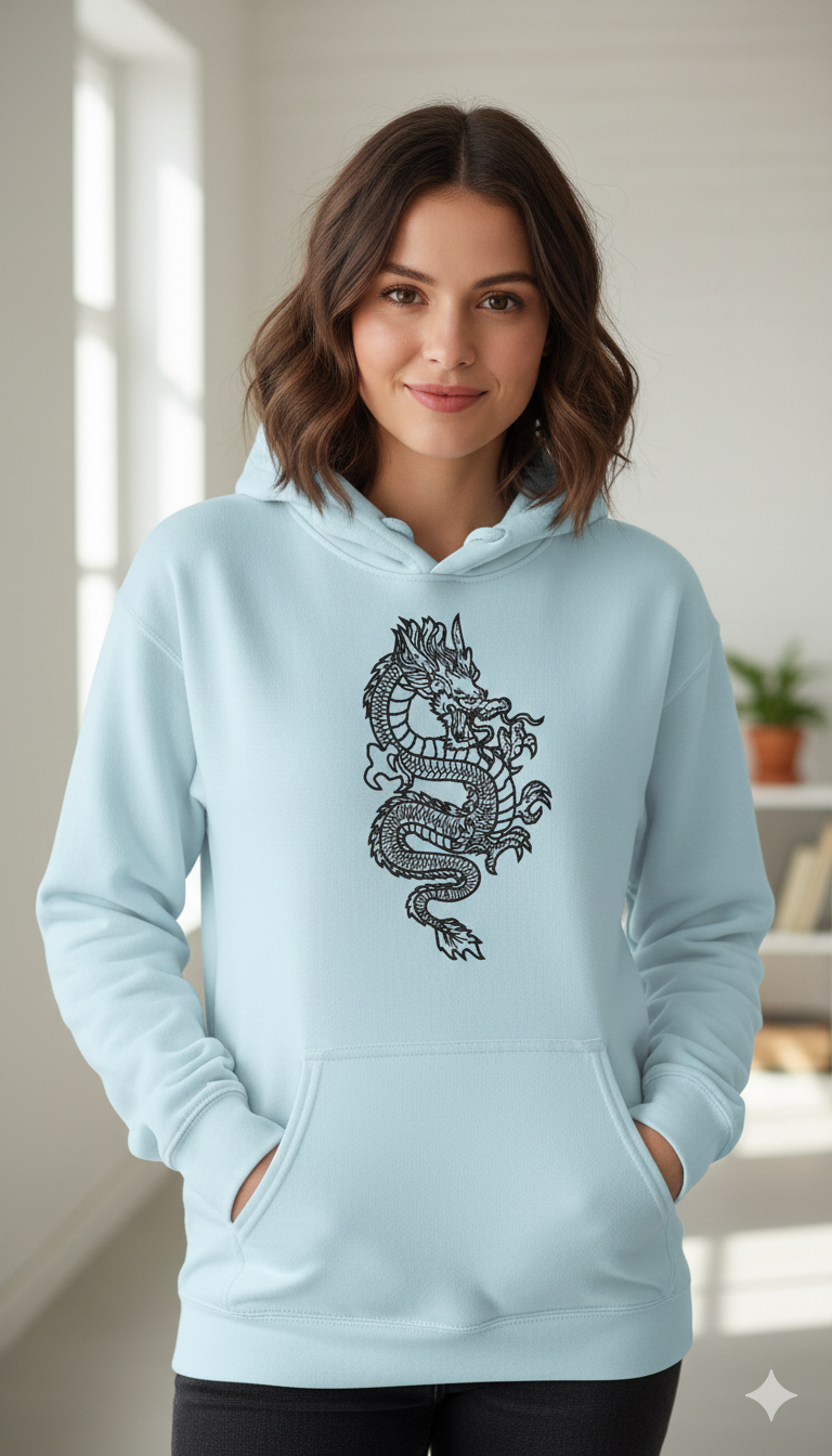 Dragon Embroidery Design, Japanese Dragon File, 8 Sizes 8 Formats