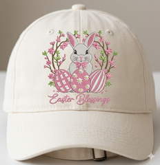 Easter Bunny Floral Embroidery Design – Spring Rabbit Eggs (Instant Download)