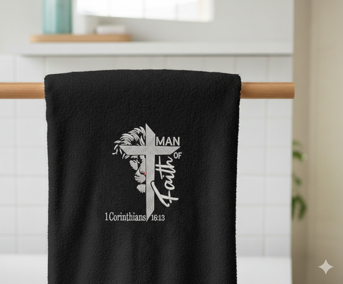 Man of Faith Lion Cross Embroidery Design, Christian Machine Embroidery File