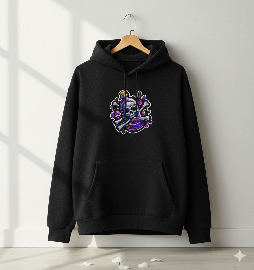 Skull Poison Potion Embroidery, Gothic Magic Bottle Machine Embroidery Design