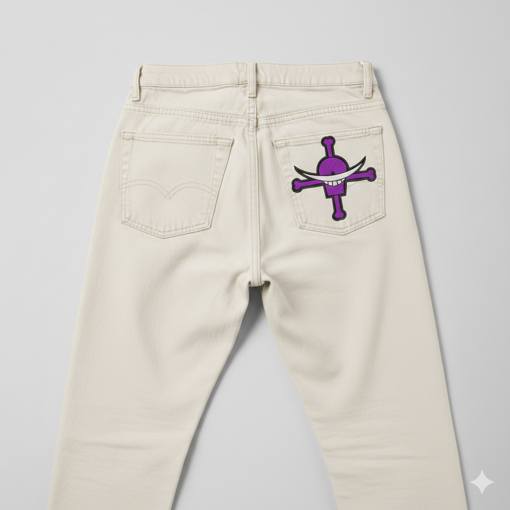 Purple Jolly Roger Embroidery Design - Pirate Skull Machine File - 8 Sizes 8 Formats