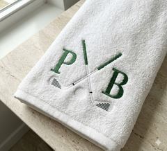 Golf Monogram Frame Embroidery Design, Clubs Border (Instant Download)