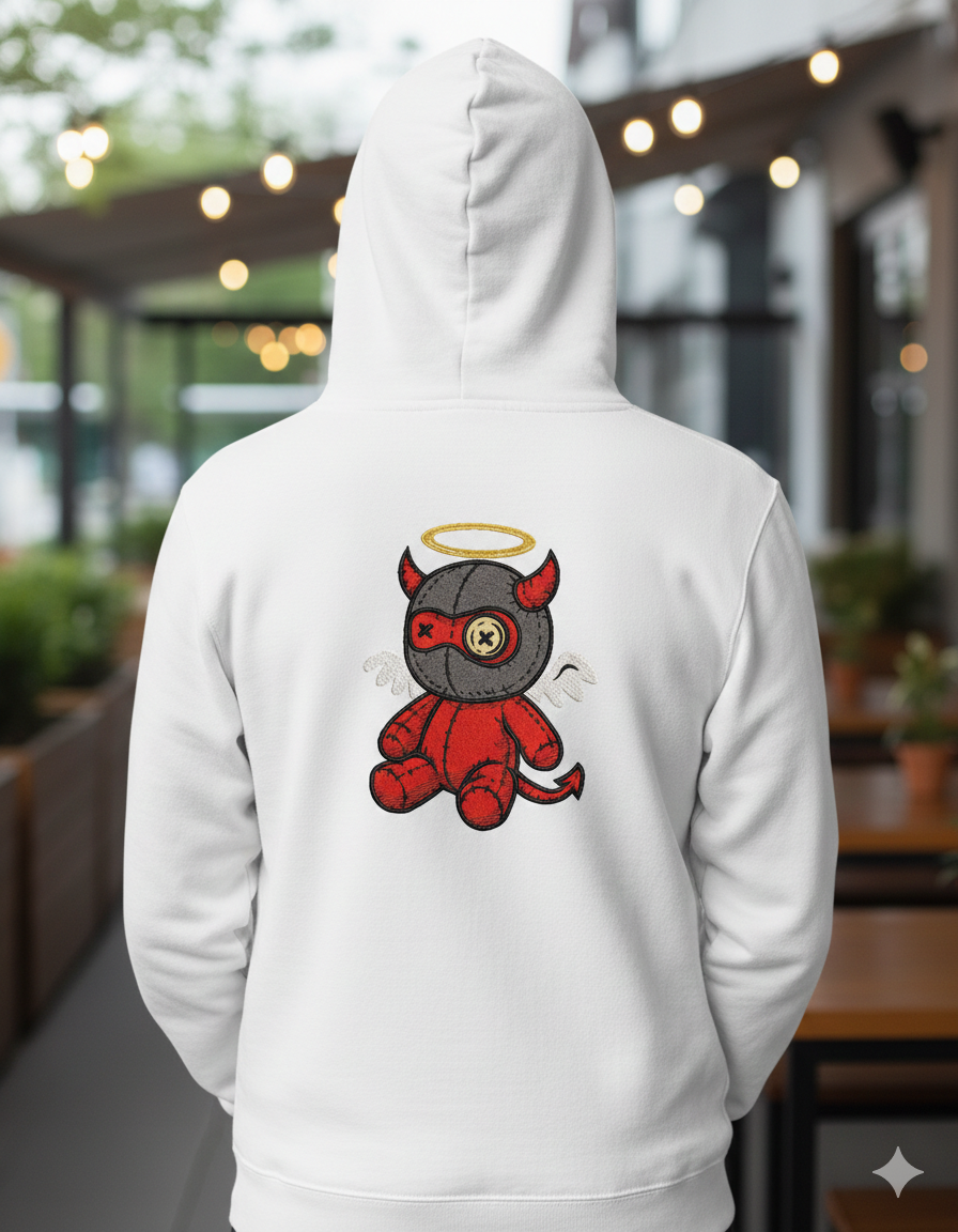 Voodoo Doll Devil Angel Machine Embroidery Design - 8 Sizes & Multiple Formats