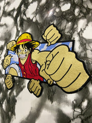 Luffy Gatling Gun Embroidered Patch – Straw Hat Pirate Action Applique