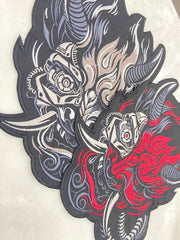 Cyberpunk Patch - Large 12 inch Oni Back Patch - Embroidered Cyberpunk Patches for JacketsCyberpunk patch, Oni patch, back patch,  battle jacket patch, Cyberpunk patches