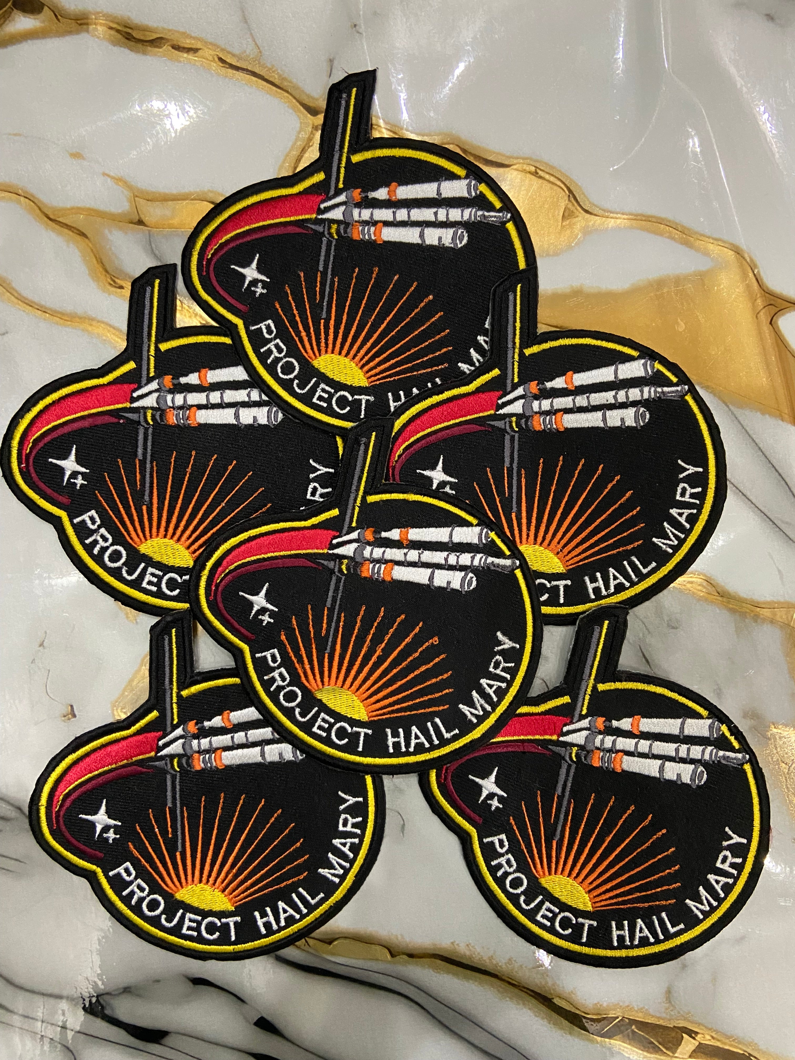 Hail Mary Embroidered Patch Set | 3-Piece Football & Pop Culture Badge Collection | Iron-On Sew-On Graphic Applique Set