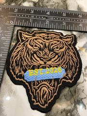 Bengal Tiger Head Embroidered Patch – EST 2026 Spirit Animal Mascot Badge