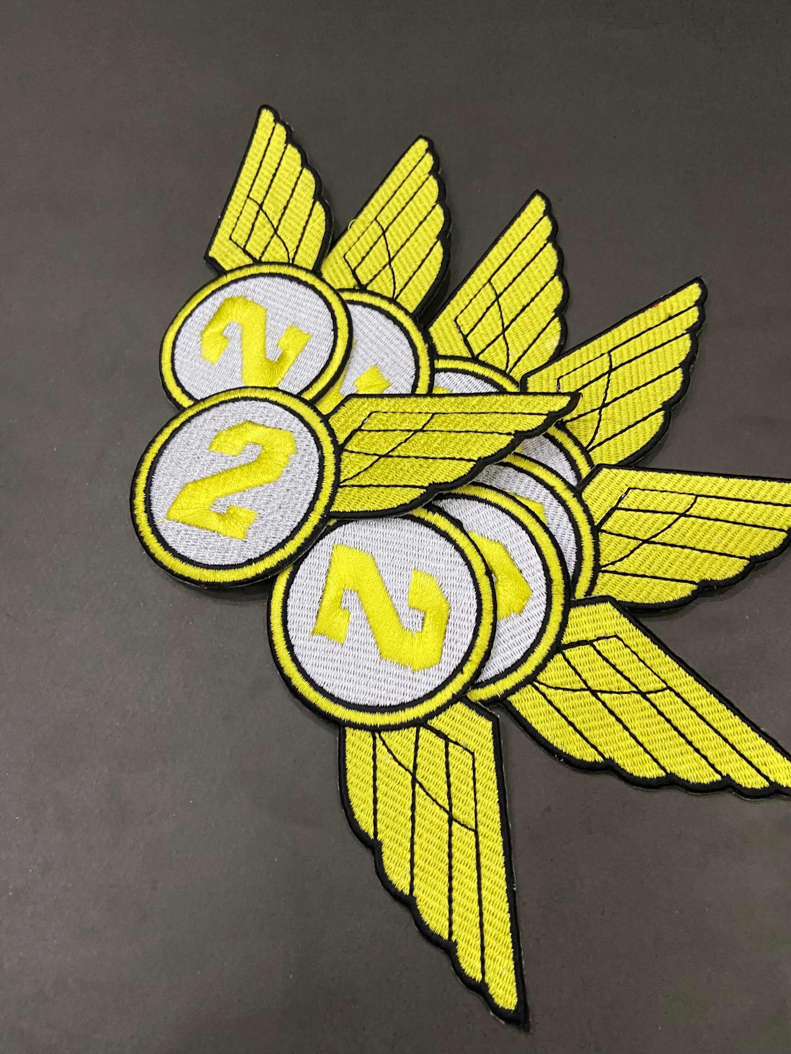 2 Biker Winged Embroidered Patch | Motorcycle Riding Badge