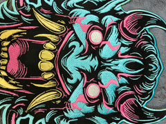 Oni Mask Embroidered Iron-On Patch | Japanese Demon Hannya Mask Tattoo Style | Yokai / Streetwear / Back Patch for Jacket | Cosplay Accesory