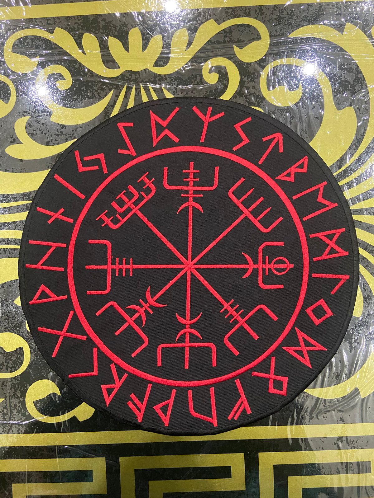 Viking Compass Vegvisir Back Patch | Valhalla Biker Vest & Norse Mythology Applique