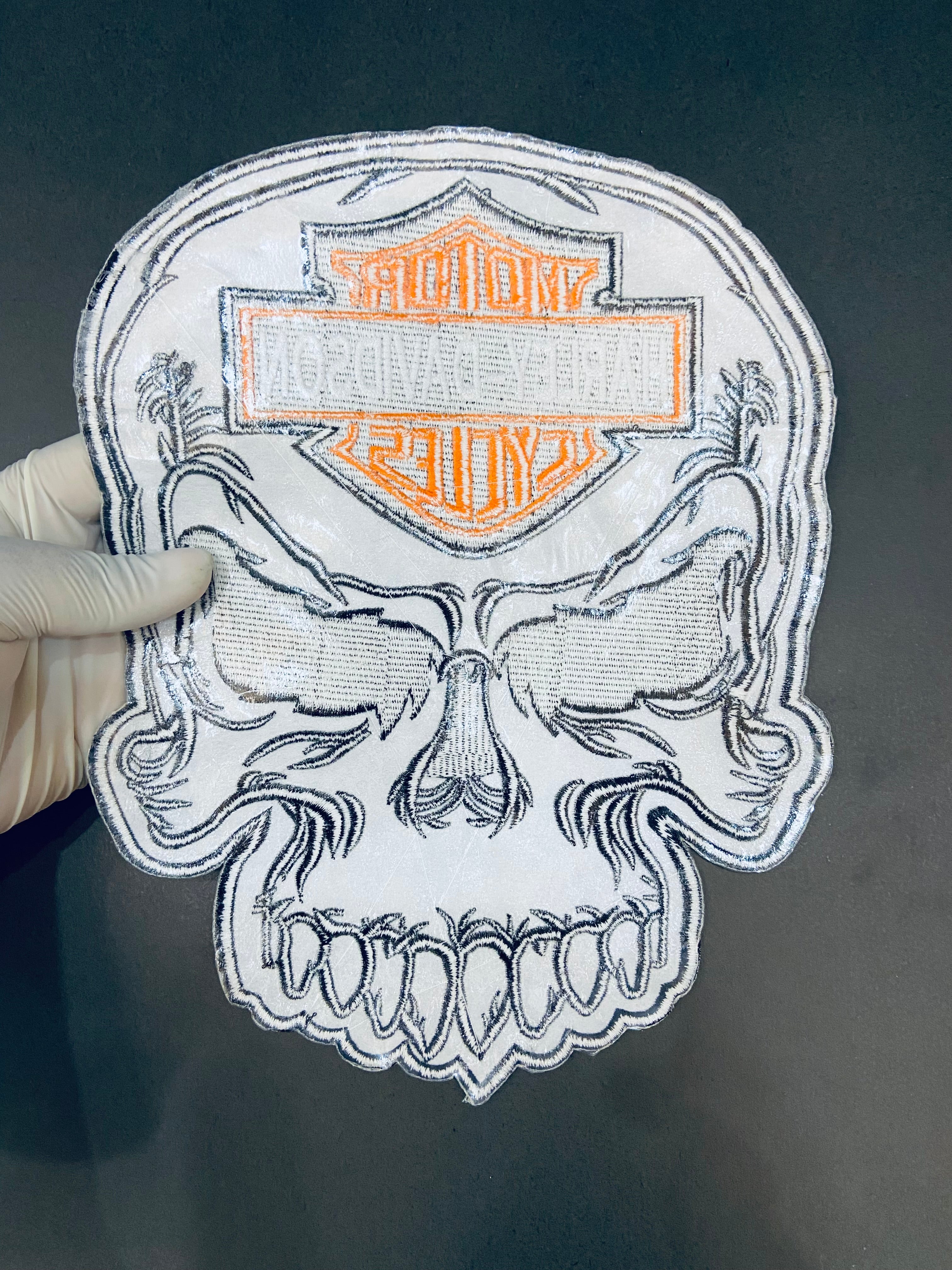 Skull Harley-Davidson High-Density Embroidery | 10-Inch Custom Jacket Back Patch