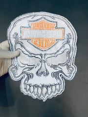 Skull Harley-Davidson High-Density Embroidery | 10-Inch Custom Jacket Back Patch