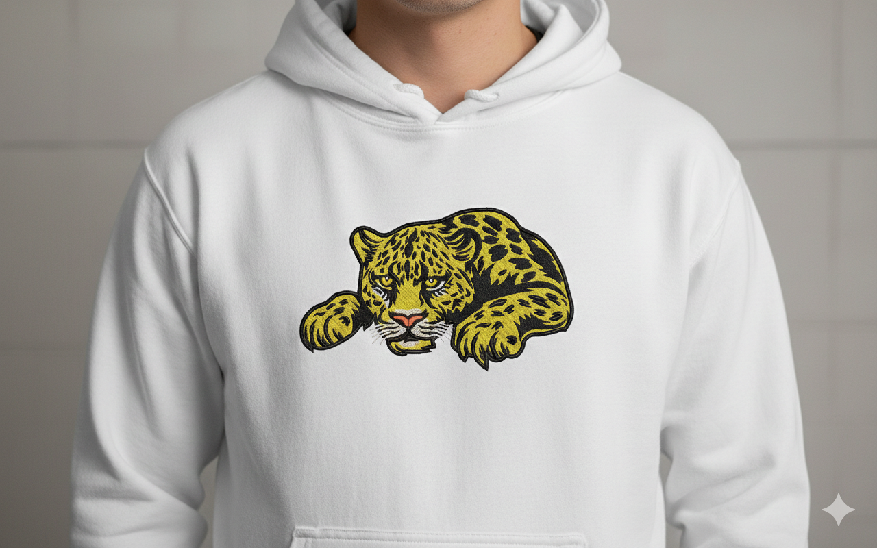 Leopard Embroidery Design, Big Cat Machine Embroidery File, 8 Sizes & 8 Formats