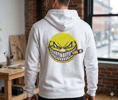 Badass Smiley Face With Cigar Machine Embroidery Design - Angry Smoking Emoji - 8 Sizes & Multiple Formats