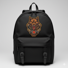 Howling Wolf Engine Embroidery Design – Biker Vest File (8 Sizes, 8 Formats) (Digital Download)