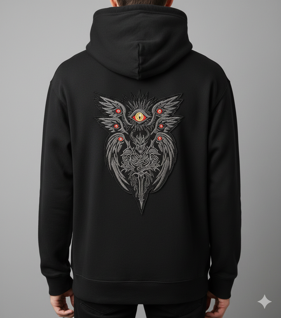 Gothic Seraphim and Dark Knight Machine Embroidery Design