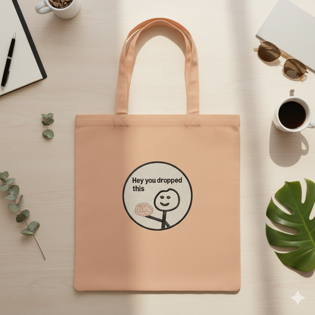 Funny Meme Embroidery Design, "Hey You Dropped This" Brain, 8 Sizes