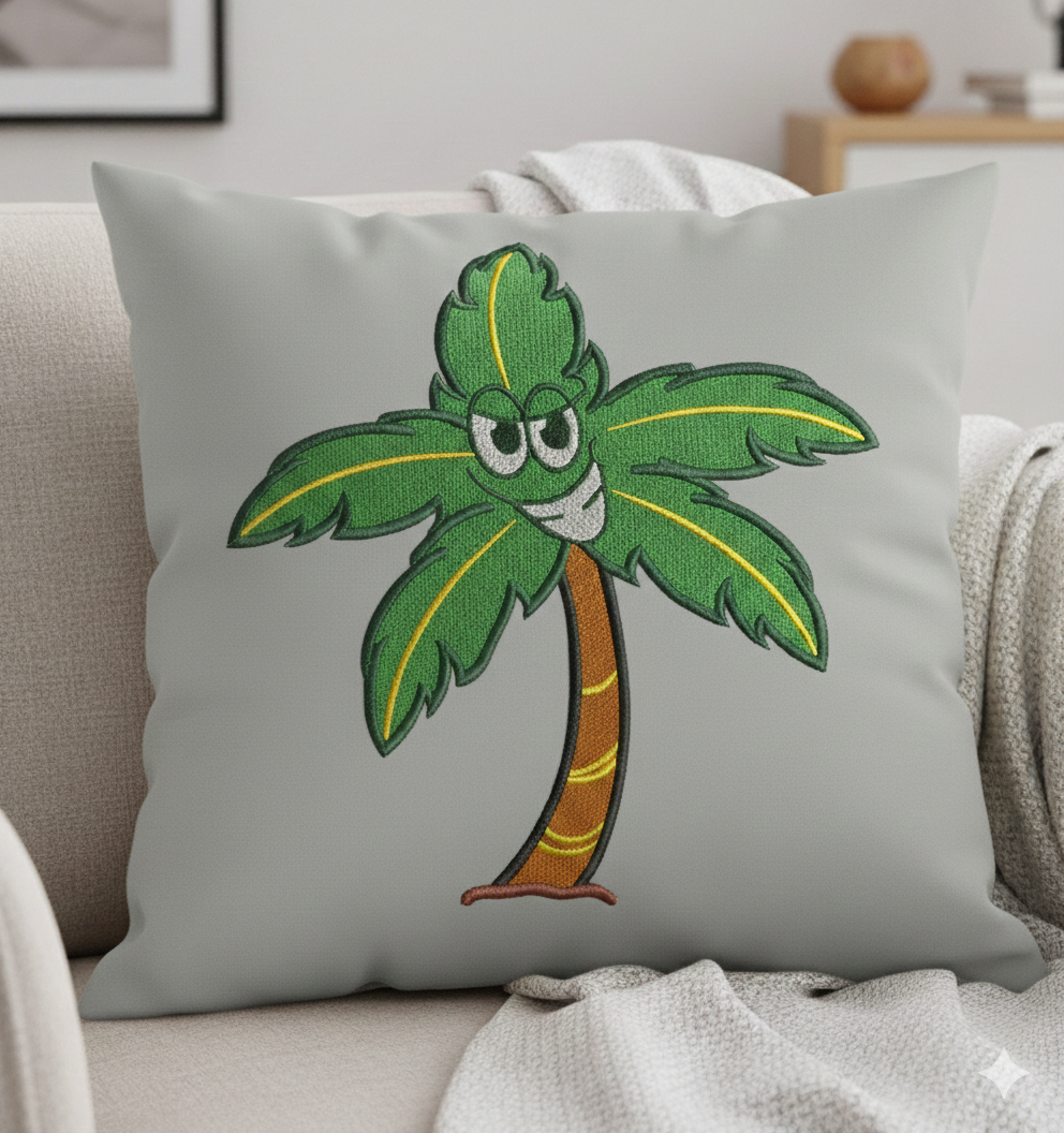Palm Tree Embroidery Design, Cartoon Summer Machine File