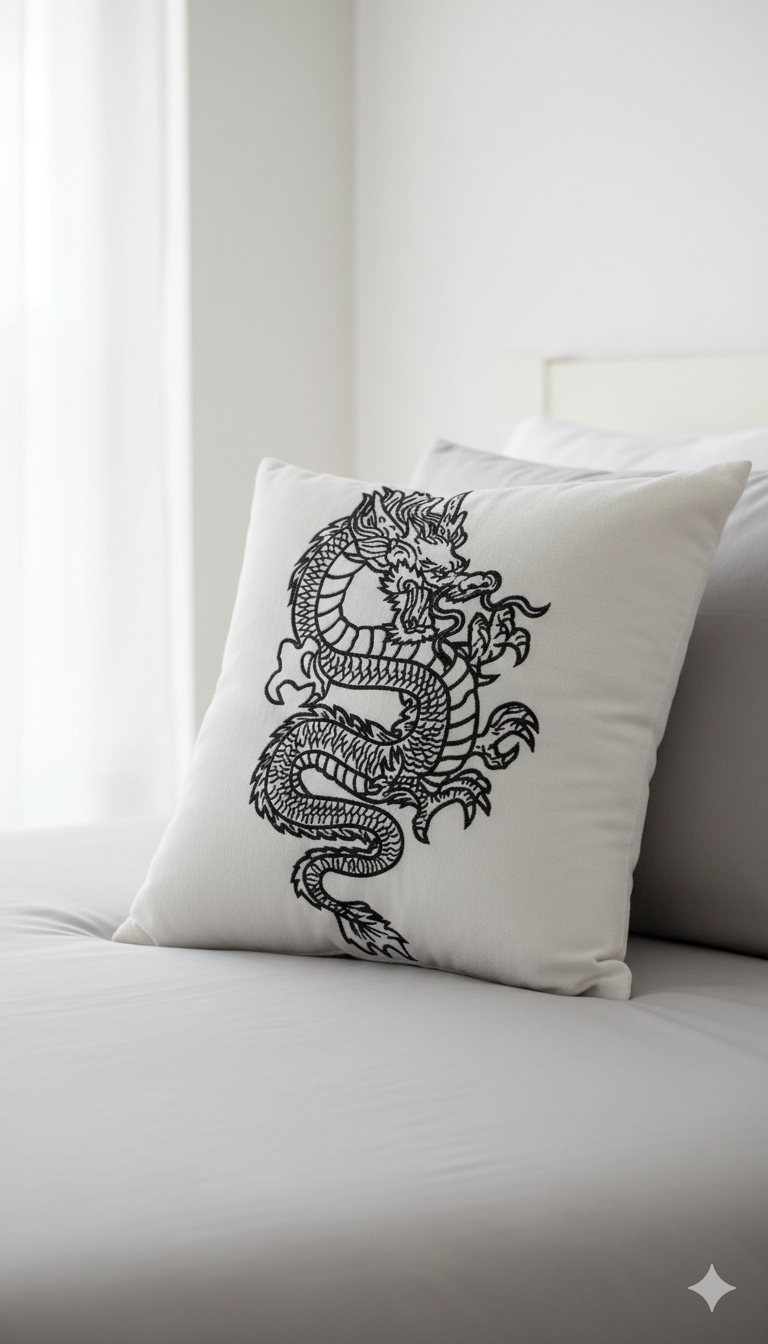 Dragon Embroidery Design, Japanese Dragon File, 8 Sizes 8 Formats