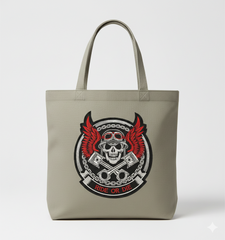 Ride or Die Biker Skull Embroidery Design, Motorcycle Digital File